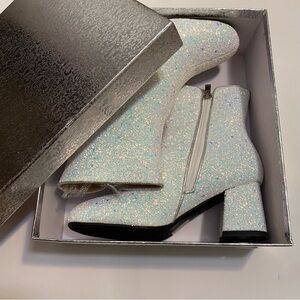 Women’s Chunky Heel Ankle Bootie Sparkly Boots Size 6